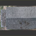 Aged Wooden House Model With Gray Tiled Roof Porch Pillars And Windows