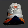 White Running Shoes With Orange Accents And Sleek Design For Athletic Use