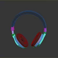 Stylish Blue And Black Over Ear Headphones With Soft Cushion Earpads And Adjustable Headband