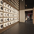 Traditional Japanese Restaurant Interior With Wall Decorated By Wooden Lanterns And Elegant Design