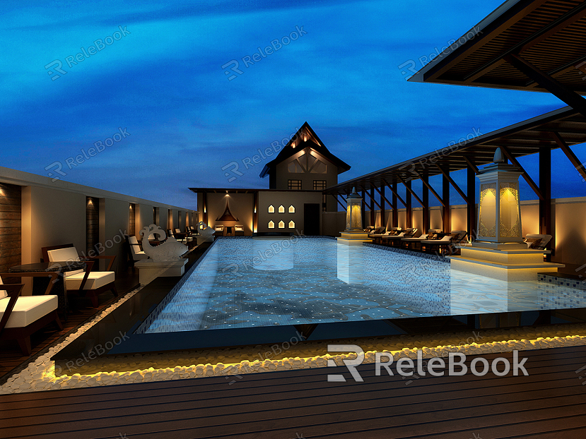 Southeast Asia Swimming Pool Rooftop Pool model