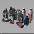 Assorted Cleaning Product Bottles and Cans With Various Colors Shapes and Sizes