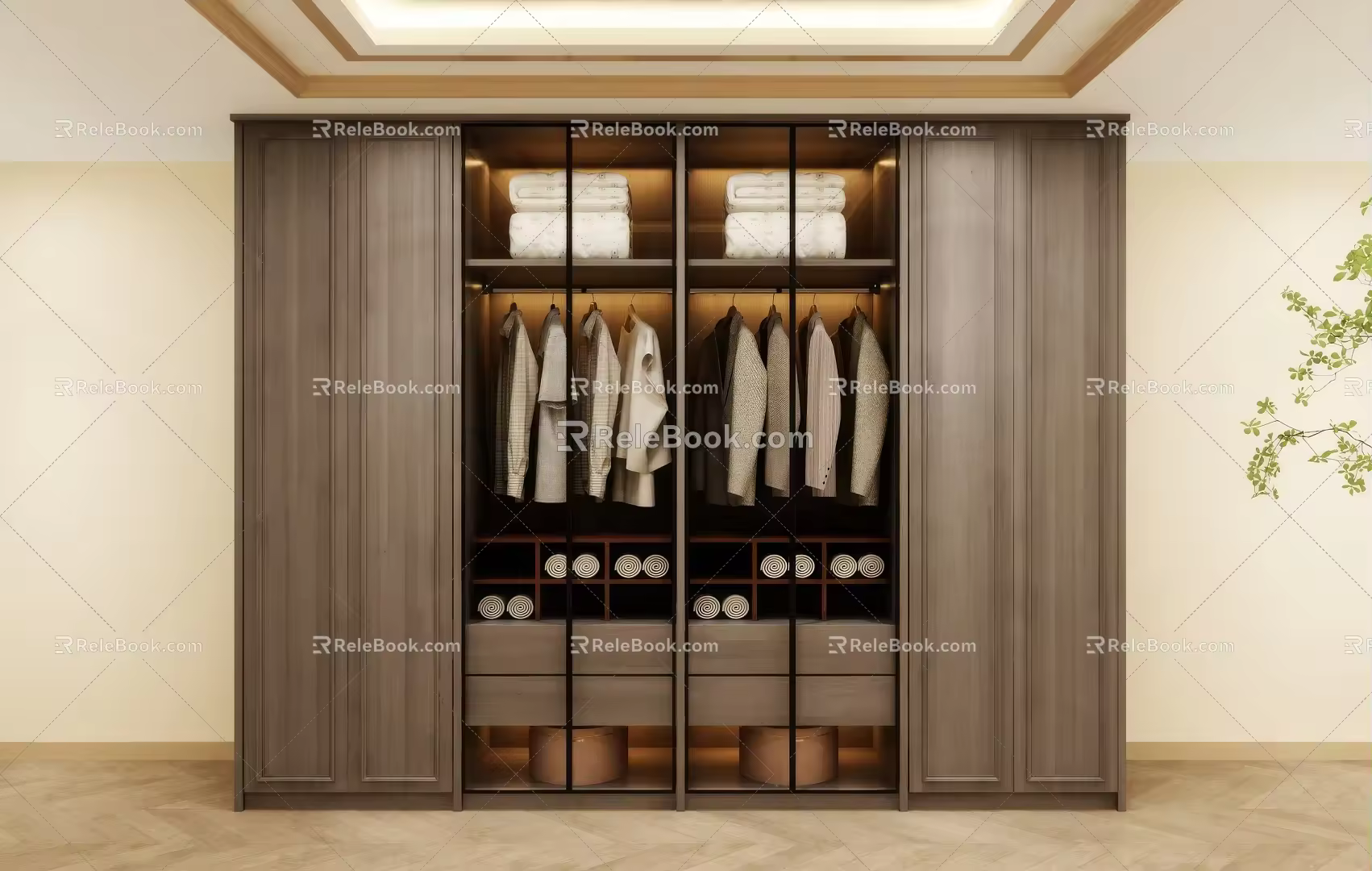 Wardrobe Design Wardrobe Effect Diagram Wardrobe Coat Cabinet Design Coat Cabinet 3d model