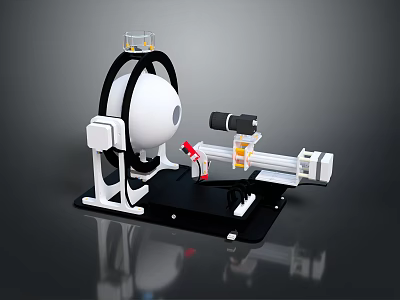 Mechanical Device Featuring Spherical Structure Robotic Arm Black Base And Colored Parts 3d model