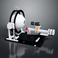 Mechanical Device Featuring Spherical Structure Robotic Arm Black Base And Colored Parts