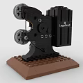 Lego Model Vintage Movie Projector With Black Body Brown Base And Legoland Logo