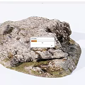 Natural Stone And Wood Materials With Textured Surfaces And Mossy Accents For Decor