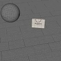 Gray Textured Floor Tiles With Spherical Object And Black Coffee Shopping Bag
