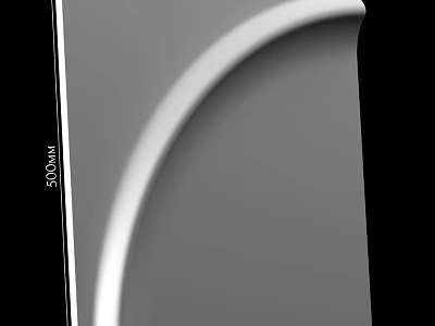 Sleek Modern Interior Wall With Curved Smooth Surface And White Finish Design 3d model