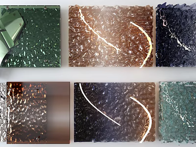 Modern Textured Wall Decor With Various Colorful Patterns And Shiny Surfaces 3d model