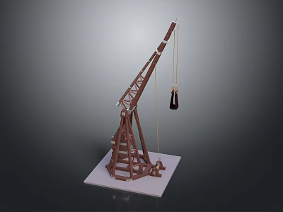 Detailed Crane Model Construction Equipment With Metal Structure And Lifting Hook 3d model
