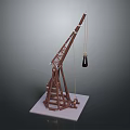 Detailed Crane Model Construction Equipment With Metal Structure And Lifting Hook 3d model