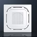 Sleek White Square Air Conditioner Vent With Modern Grille Design 3d model