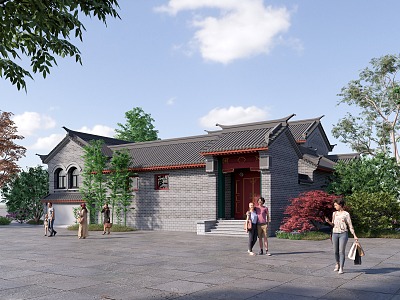 Chinese-style ancient public buildings 3d model