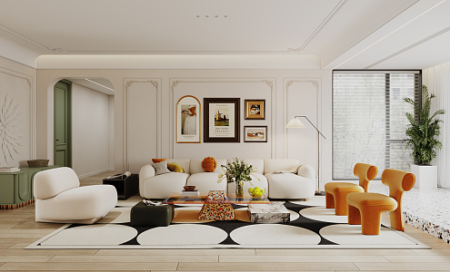 French Living Room 3d model