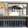 Elegant Modern Building Entrance With Revolving Door Glass Doors And Decorative Sign