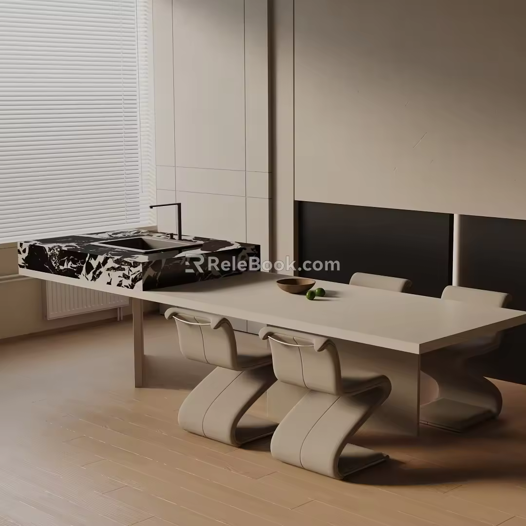 Modern table combination 3d model