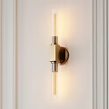 Modern Brass Wall Lamp With Transparent Glass Tubes On White Wall Lighting Design