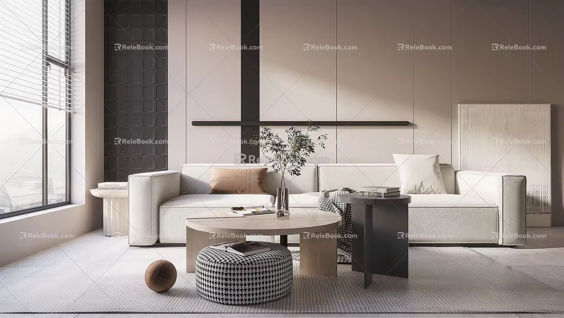 Modern Three-Seat Sofa 3d model