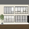 Large Floor to Ceiling Windows Featuring Blinds and City View in Modern Room