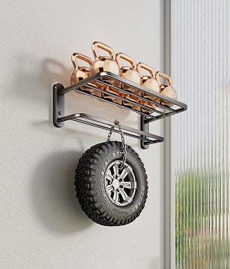 Toilet Bath Towel Rack Storage Rack Tire Kettlebell Dumbbell Load-bearing Iron Chain Changhong Glass 3d model