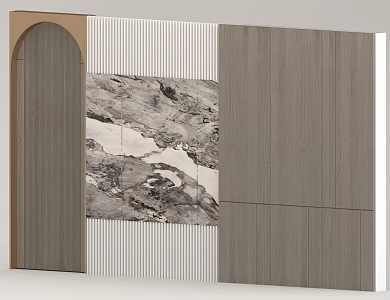 Bedroom background wall Living room background wall 3d model