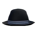 Stylish Black Hat Clothing With Blue Striped Band And Classic Design