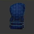 Blue Tufted Armchair Upholstered In Fabric With Comfortable Classic Design