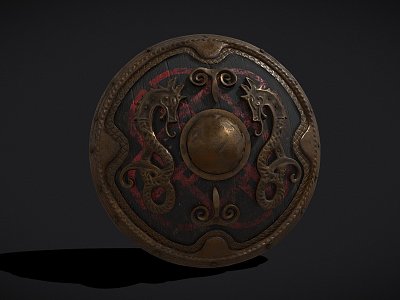 Viking Dragon Shield 3d model