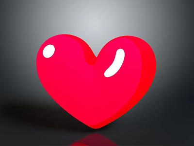 Shiny Red Heart Shaped Decorative Household Item For Daily Life Use 3d model