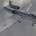 Twin Engine Fighter Jet Flying with Shark Mouth Paint and Wing Insignia in Cloudy Sky
