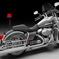 Classic Police Harley Davidson Motorcycle With Red Siren And Black Body