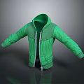 Comfortable Green Zip Jacket With Long Sleeves Ribbed Cuffs And Front Zip Design 3d model