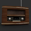Vintage Radio Speaker With Wooden Case Knobs And Time Display Screen