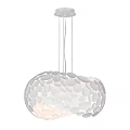 Modern Spherical Chandelier With White Pebble Shaped Accents For Interior Design