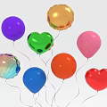 Vibrant Balloons With Heart Shaped And Round Designs In Various Colors