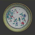 Intricate Porcelain Plate Sculpture With Floral Bird Patterns And Lace Edge