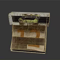 Household Calendar with Rusted Metal Top Green Clip Brown Paper Orange Number 12 Torn Edges