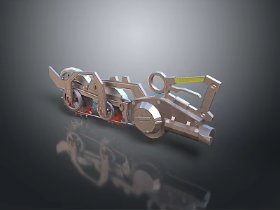 Mechanical Weapon Featuring Metallic Structure Complex Gear Components And Silver Finish 3d model