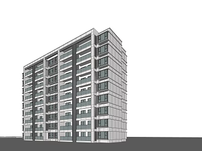 Modern Multi Storey Apartment Building Exterior Design With Windows And Balconies 3d model