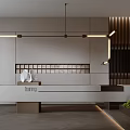 Background wall of reception desk 3d model