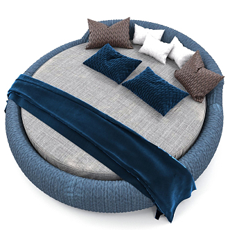 Modern Round Bed 3d model