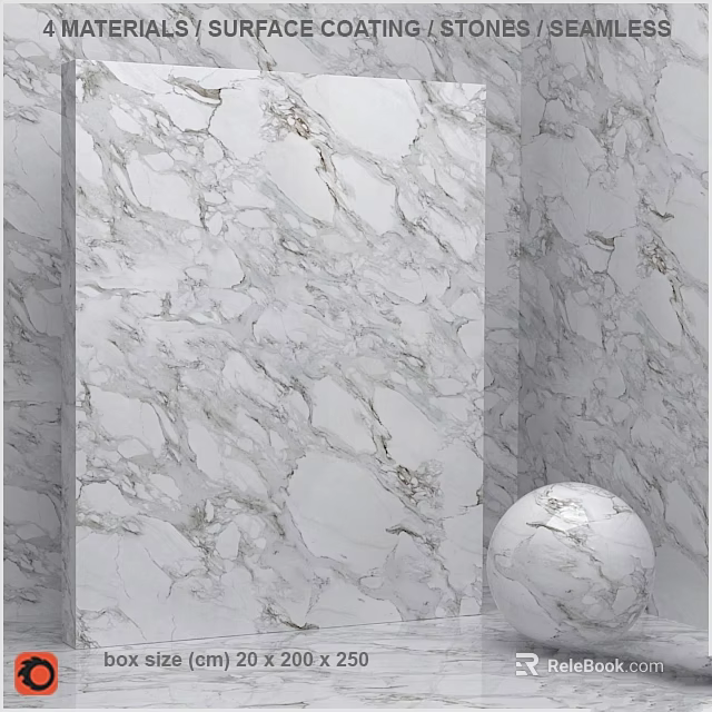 White Marble Components Featuring Natural Veins Wall Panel And Decorative Sphere 3d model
