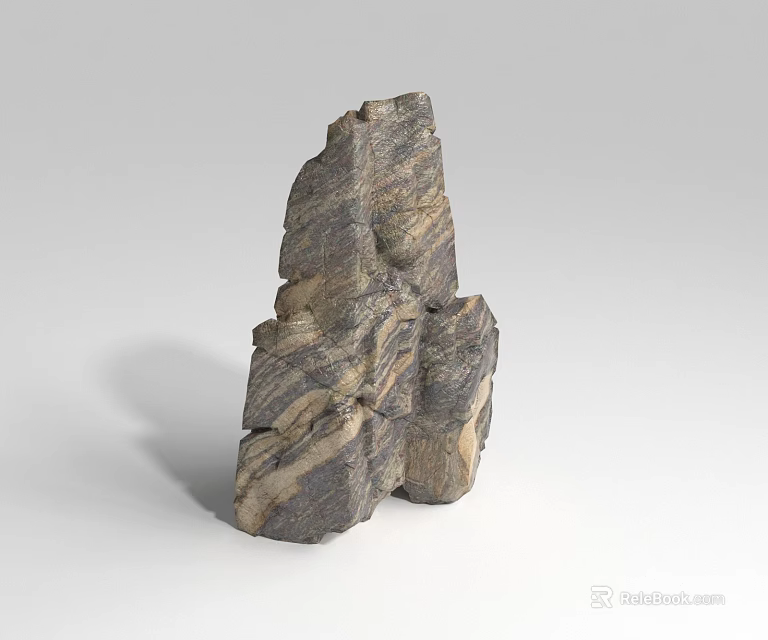 Decorative Rockery Stone With Natural Layered Texture For Garden Design 3d model 