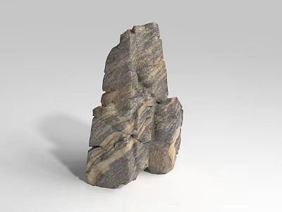 Decorative Rockery Stone With Natural Layered Texture For Garden Design 3d model