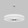 Modern Circular Pendant Light With Black Frame And White Shade Hanging Design 3d model