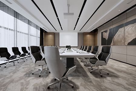 Modern Meeting Room Meeting Table and Chair 3d model