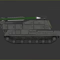 Tracked Military Weapon Vehicle System With Green Missile Launchers And Multiple Launch Tubes