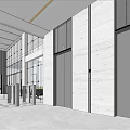 modern elevator hall 3d model