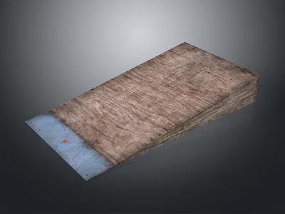 Building Insulation Board Component With Textured Brown Surface And Blue Base Layer 3d model